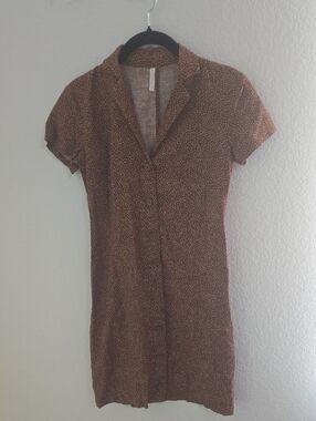 Urban Outfitters Brown Dress with Yellow Dot Print